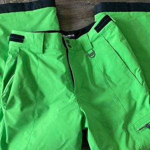 Sunice kids ski pants - neon green - size 14